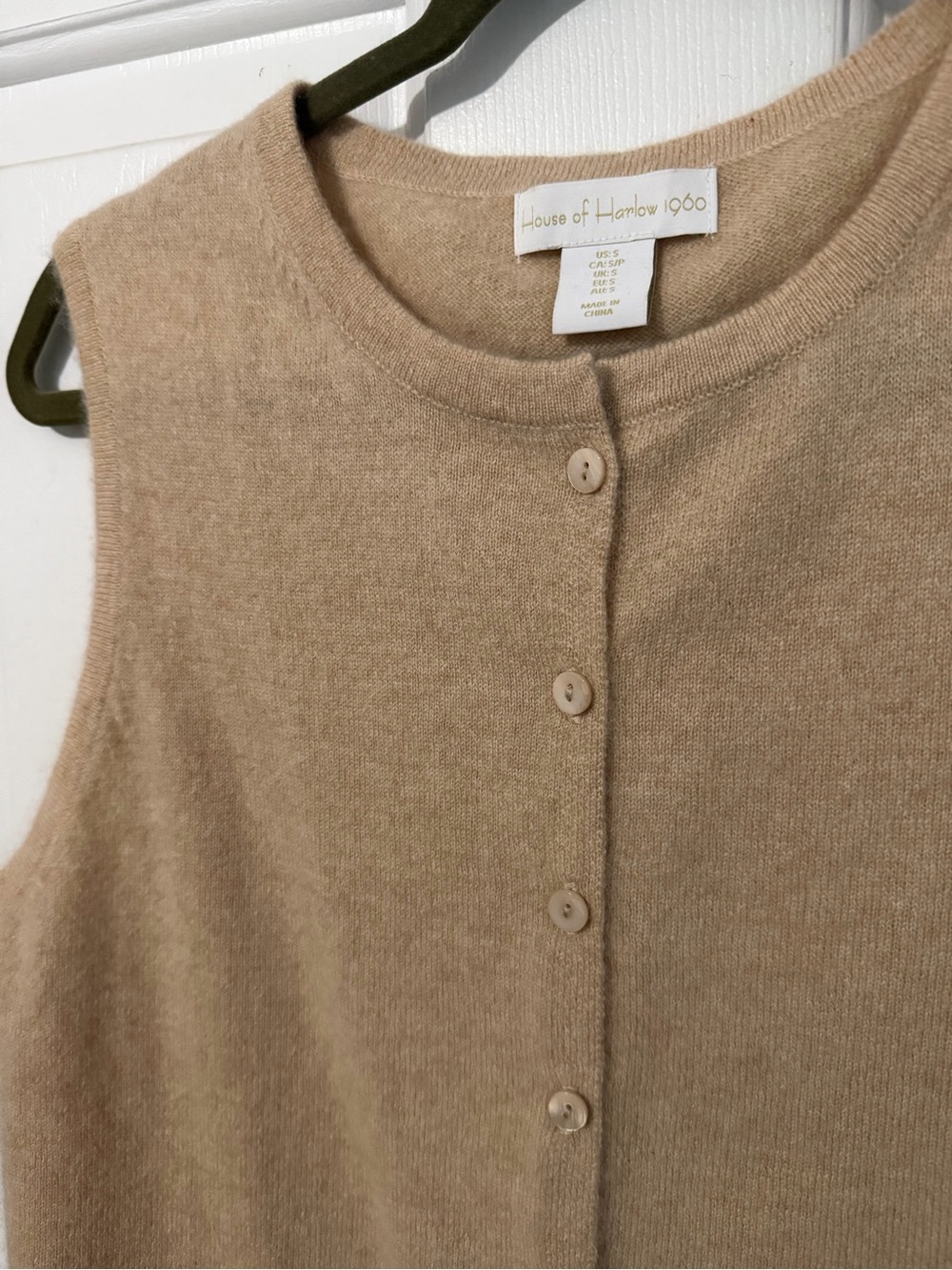Cashmere Button-Front Knit Tank - Picture 2 of 3